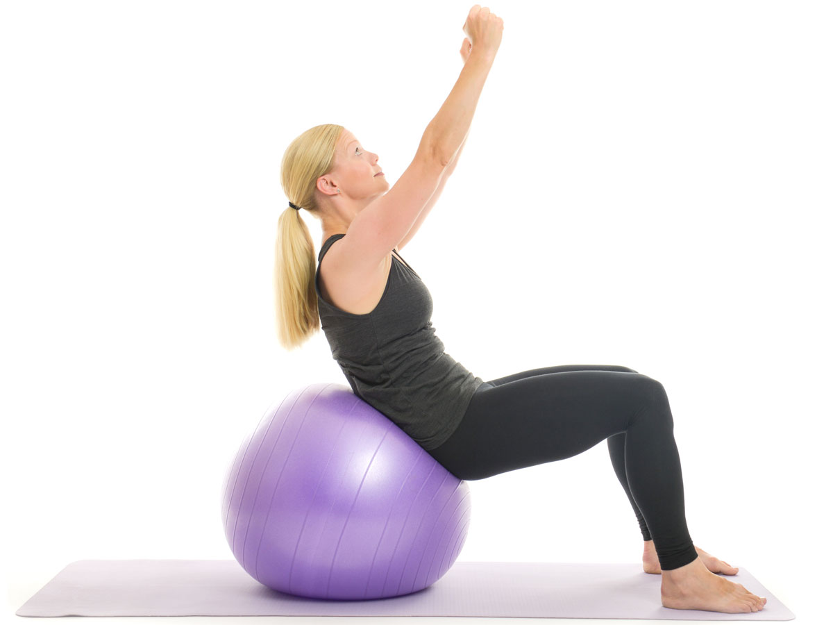 Ball Crunch Arms Up ball crunch arms up